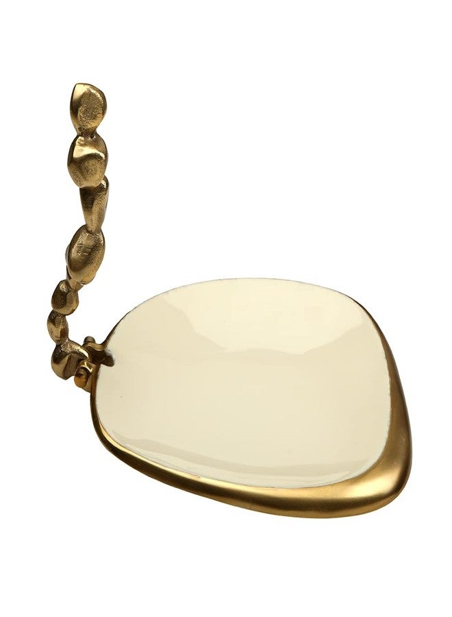 Decor de Maison Brings Handcrafted Stones Serving Ware Ivory Enamle Tissue Box Cover|Metal Napkin Holder |Facial Tissue Box for Bathroom, Home, Office, Restaurant, Kitchen, Dining in Gold (24X20X5cm) - Image 4